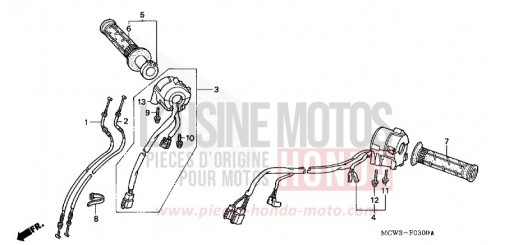 COMMUTATEUR/CABLE VFR800A2 de 2002