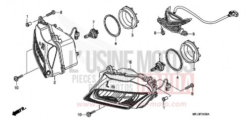 PROJECTEUR CBR600RR8 de 2008