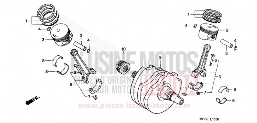 VILEBREQUIN/PISTON XL650V5 de 2005