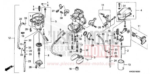 CARBURATEUR NX250L de 1990