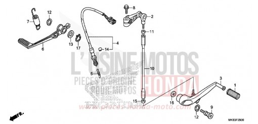 PEDAL CBR1000SF de 2015