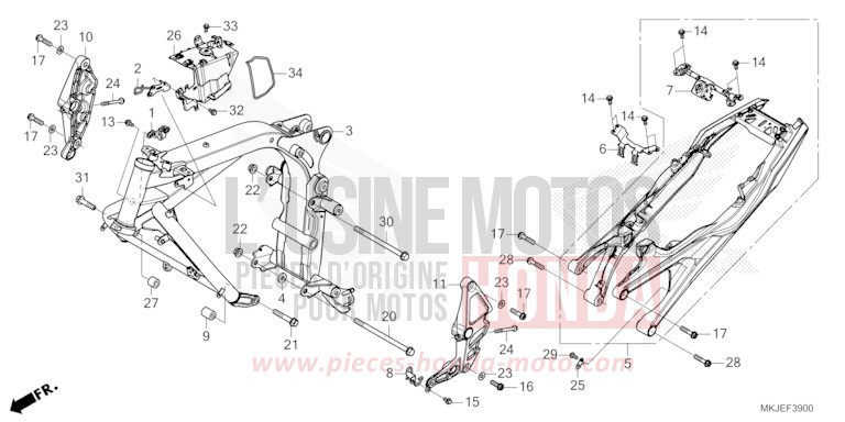 CARROSSERIE DE CHASSIS de CB1000R GRAPHITE BLACK (NHB01) de 2021