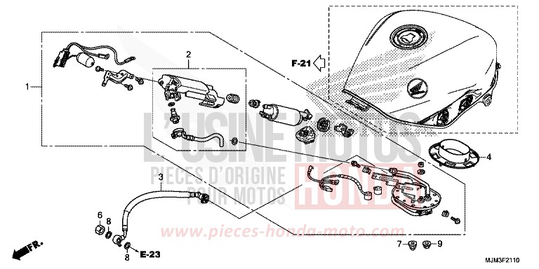 POMPE A CARBURANT de VFR800F DEGITAL SILVER METALLIC (NHA30) de 2017