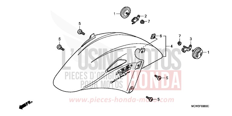 AILE AVANT de VFR800F ITALIAN RED (R157) de 2004