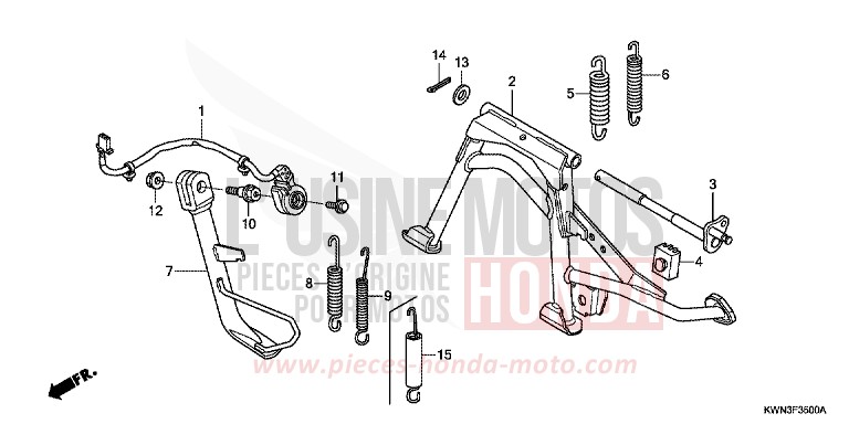 BEQUILLE de PCX SEAL SILVER METALLIC (NHA14) de 2012