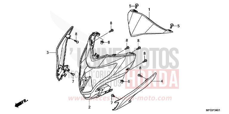 CAPOT (2) de Hornet MAT CYNOS GRAY METALLIC (NH312) de 2012