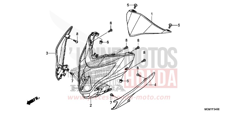 CAPOT de Hornet MAT CYNOS GRAY METALLIC (NH312) de 2013