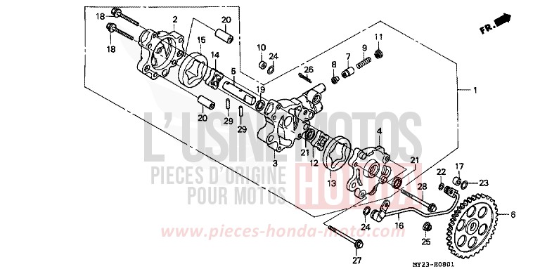 POMPE A HUILE (NX500P/R/NX650P/R) de Dominator CHECKER BLACK METALLIC (NH217K) de 1993