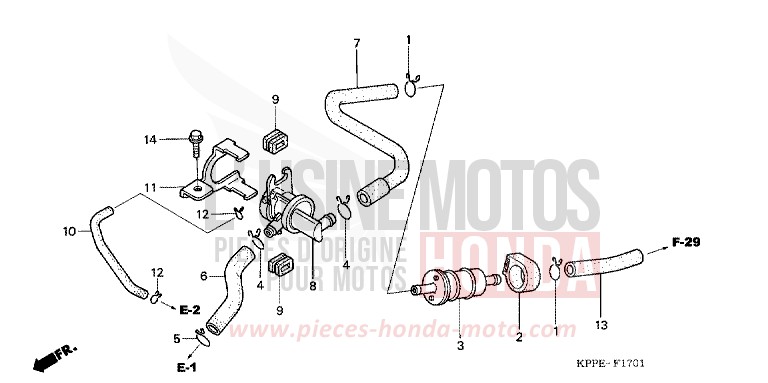 AIR INJECTION CONTROLVALVE de CBR125R CANDY LIGHTNING BLUE (PB325) de 2005