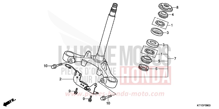 TIGE DE DIRECTION de CBR125R ASTEROID BLACK METALLIC (NHA35) de 2012