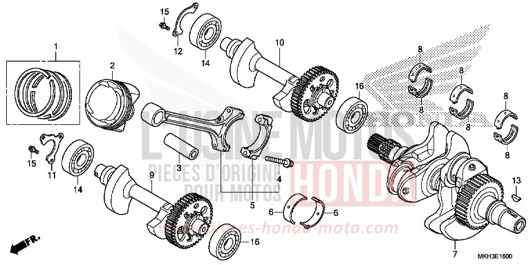 VILEBREQUIN/PISTON de X-ADV MAT MOONSTONE SILVER METALLIC (NH378) de 2019