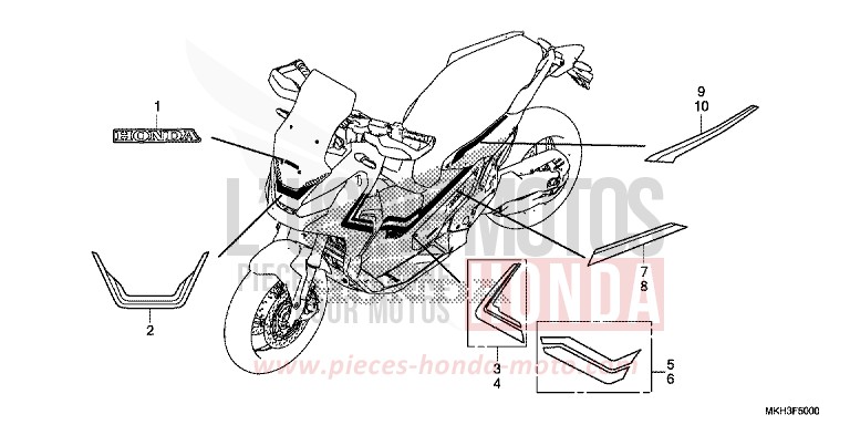 MARQUE/RAYURE de X-ADV MAT MOONSTONE SILVER METALLIC (NH378) de 2019