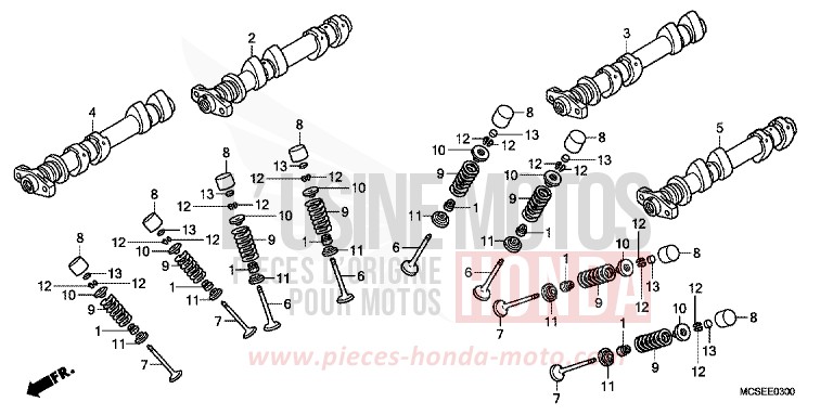 ARBRE A CAMES/SOUPAPE de ST1300 PEARL COSMIC BLACK (NHA64) de 2009