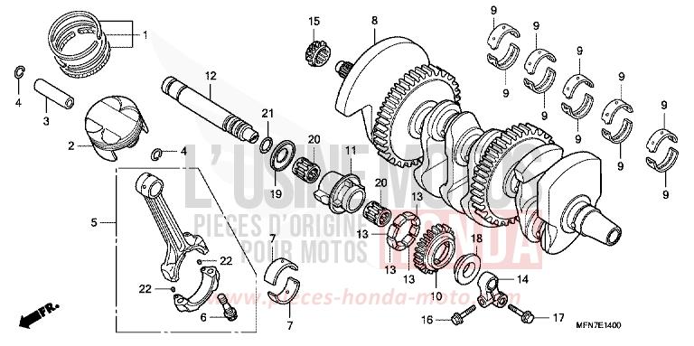 VILEBREQUIN/PISTON de CB1000R PEARL NIGHTSTAR BLACK (NHA84) de 2009