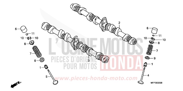 ARBRE A CAMES/SOUPAPE de CB1300S PEARL SUNBEAM WHITE (NHA66KF) de 2009