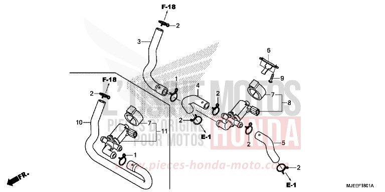 VALVE COMMANDE INJECTION D'AIR de CB650F PEARL QUEEN BEE YELLOW (Y217) de 2014