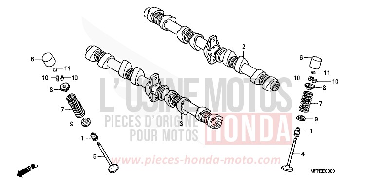 ARBRE A CAMES/SOUPAPE de CB1300S PEARL SUNBEAM WHITE (NHA66KF) de 2010