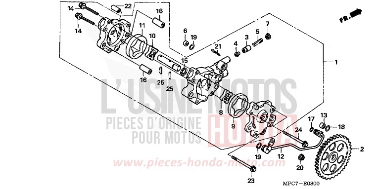 POMPE A HUILE de FMX650 ROSS WHITE (NH196) de 2006