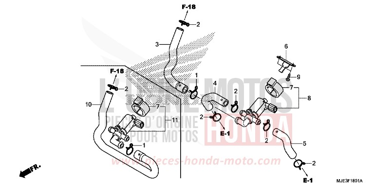 VALVE COMMANDE INJECTION D'AIR de CBR650F GRAPHITE BLACK (NHB01) de 2014