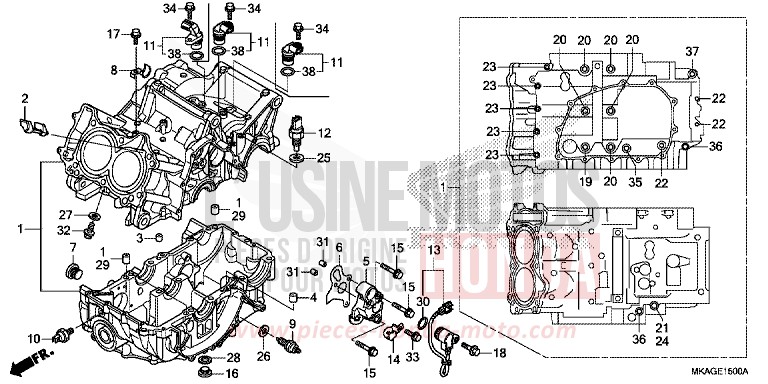 CARTER MOTEUR de NC750S GRAPHITE BLACK (NHB01) de 2017