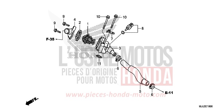 THERMOSTAT de NC750SD MAT PEARL GLARE WHITE (NHB54) de 2014