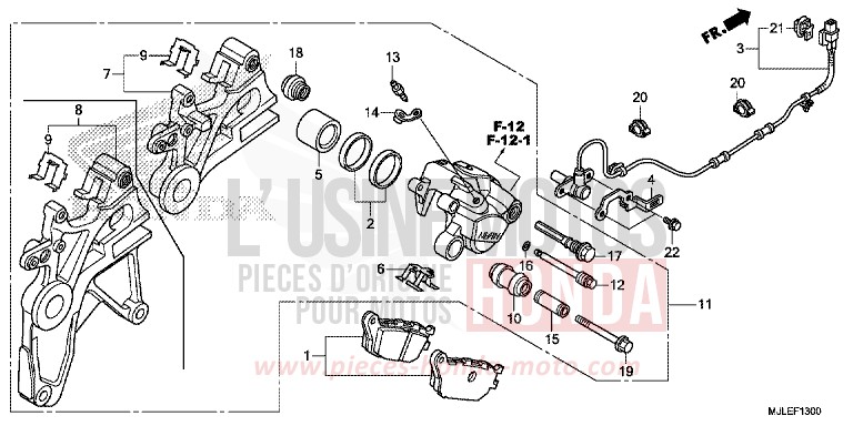 ETRIER DE FREIN ARRIERE de NC750SD SEAL SILVER METALLIC (NHA14) de 2014