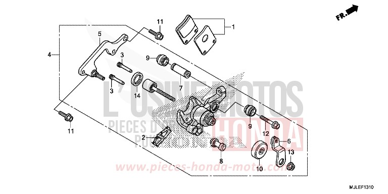 MACHOIRE DE FREIN DE PARKING de NC750SD SEAL SILVER METALLIC (NHA14) de 2014