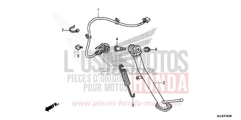 BEQUILLE de NC750SD CANDY ARCADIAN RED (R305) de 2014