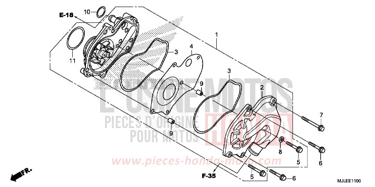 POMPE A EAU de NC750SD SEAL SILVER METALLIC (NHA14) de 2014