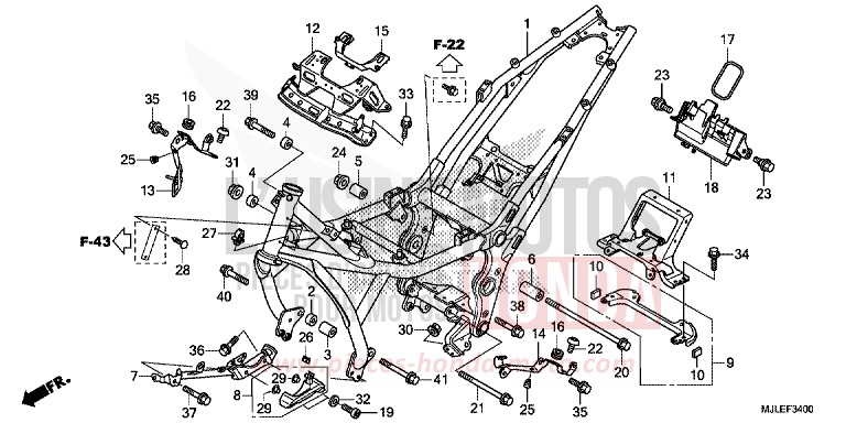 CARROSSERIE DE CHASSIS de NC750SD SEAL SILVER METALLIC (NHA14) de 2014