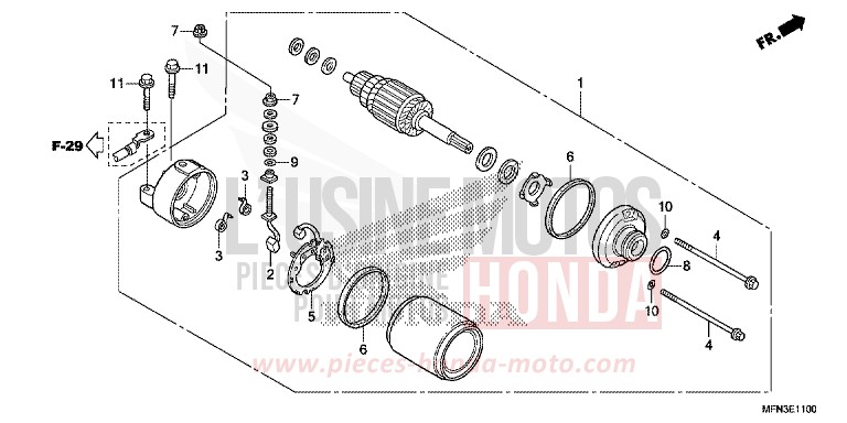 MOTEUR DE DEMARRAGE de CB1000R HYPER RED (R348B) de 2015