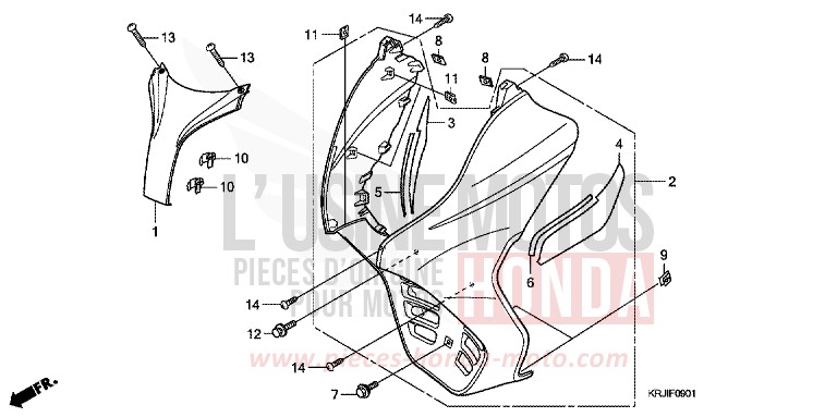 GAINE DE PROTECTION AVANT (FES1257/A7) (FES1507/A7) de S-Wing PEARL NIGHTSTAR BLACK (NHA84) de 2007