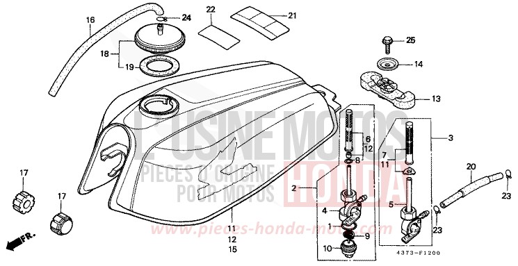 RESERVOIR A CARBURANT (XL125SZ/A/B/C) de XL125S NOIR (NH1) de 1980