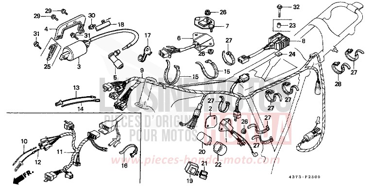 FAISCEAU DES FILS/ BOBINE D'ALLUMAGE/UNITE DE C.D.I. de XL125S MONZA RED (R110) de 1980