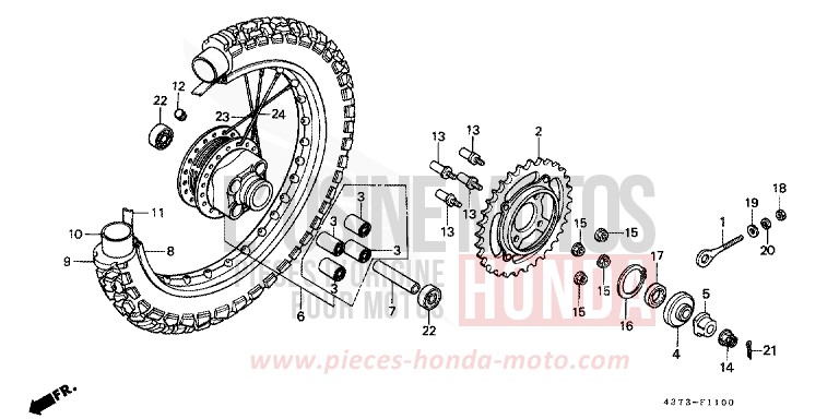 RESERVOIR A CARBURANT (XL125SZ/A/B/C) de XL125S CORTINA WHITE (NH111) de 1987