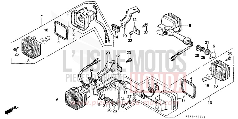 CLIGNOTANT (7) de XL125S FIGHTING RED (R134) de 1987