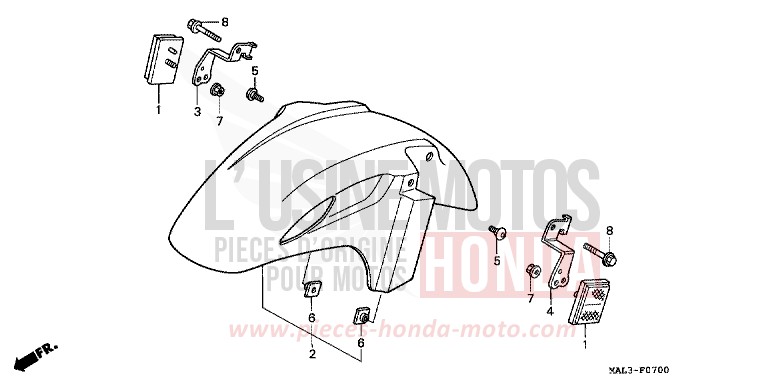 AILE AVANT de CBR600F SPARKLING RED (R127A) de 1997