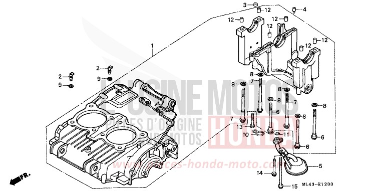 JEU DE CARTER MOTEUR de CB450S CANDY ALAMOANA RED-U (R124) de 1988