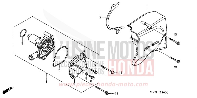 POMPE A EAU de CB500S RICH RED METALLIC (R255) de 2002