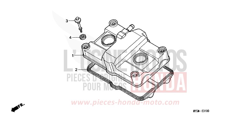 COUVERCLE DE CULASSE de CB500S NOIR (NH1) de 1999