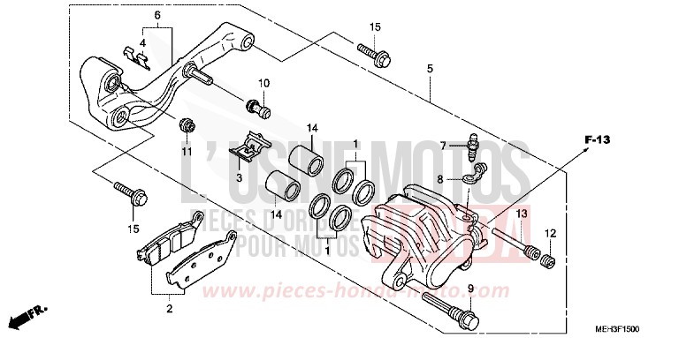 ETRIER DE FREIN ARRIERE de DN-01 GRAPHITE BLACK (NHB01) de 2009