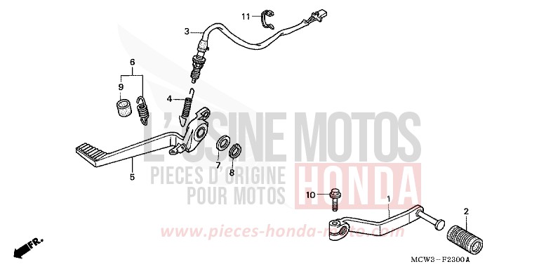 PEDALE de VFR800F NOIR (NH1) de 2002
