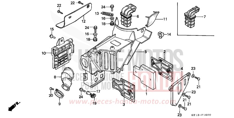 FILTRE A AIR de MTX125R NOIR (NH1) de 1983