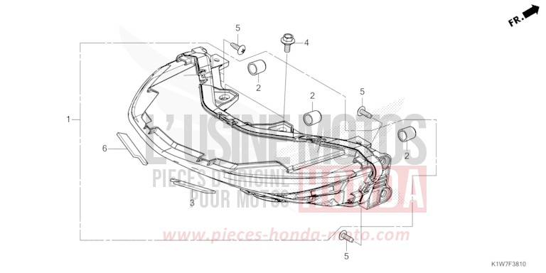 FEUX COMBINES ARRIERE de SH350i MAT RUTHENIUM SILVER METALLIC (NHB88) de 2021