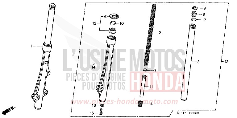 FOURCHETTE AVANT de Innova CANDY LIGHTNING BLUE (PB325) de 2005