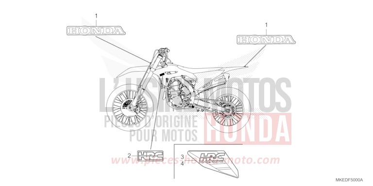 MARQUE (1) de CRF450R EXTREME RED (R292) de 2021