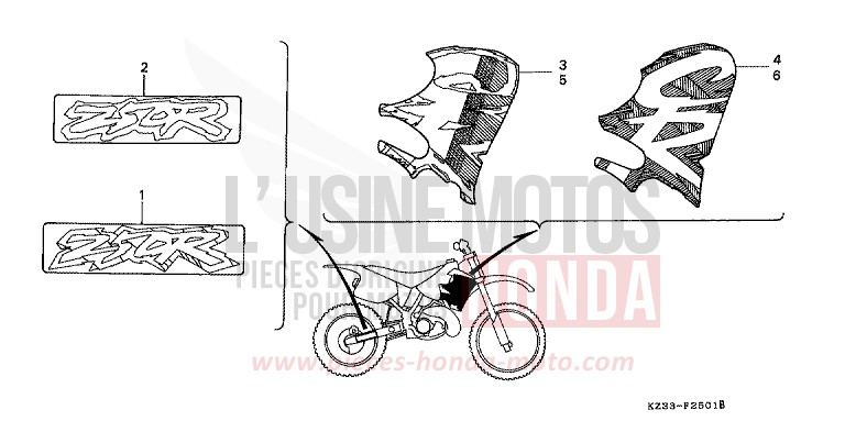 MARKE de CR250R SHASTA WHITE (NH138) de 1994