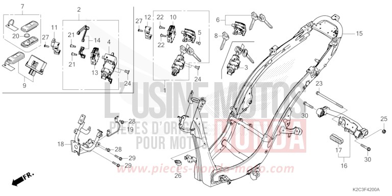 CARROSSERIE DE CHASSIS de NSC110 CANDY NOBLE RED (R350) de 2021