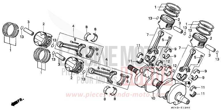 VILEBREQUIN/PISTON de VFR750F GRANITE BLUE METALLIC-U (PB184) de 1993