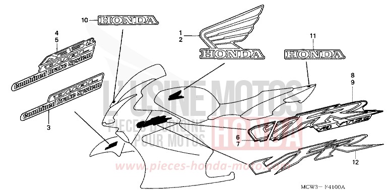 MARQUE de VFR800F FORCE SILVER METALLIC (NH411) de 2002